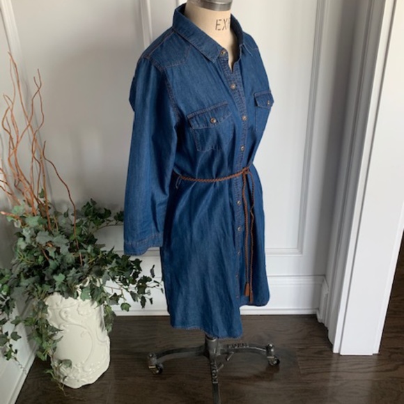 Ci Sono Denim Shirtwaist Dress - Picture 6 of 13